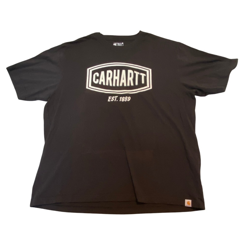 Carhartt Mens XL Blk Short Sleeve‎ BIG Logo Loose Fit T-Shirt Casual WorkWear
